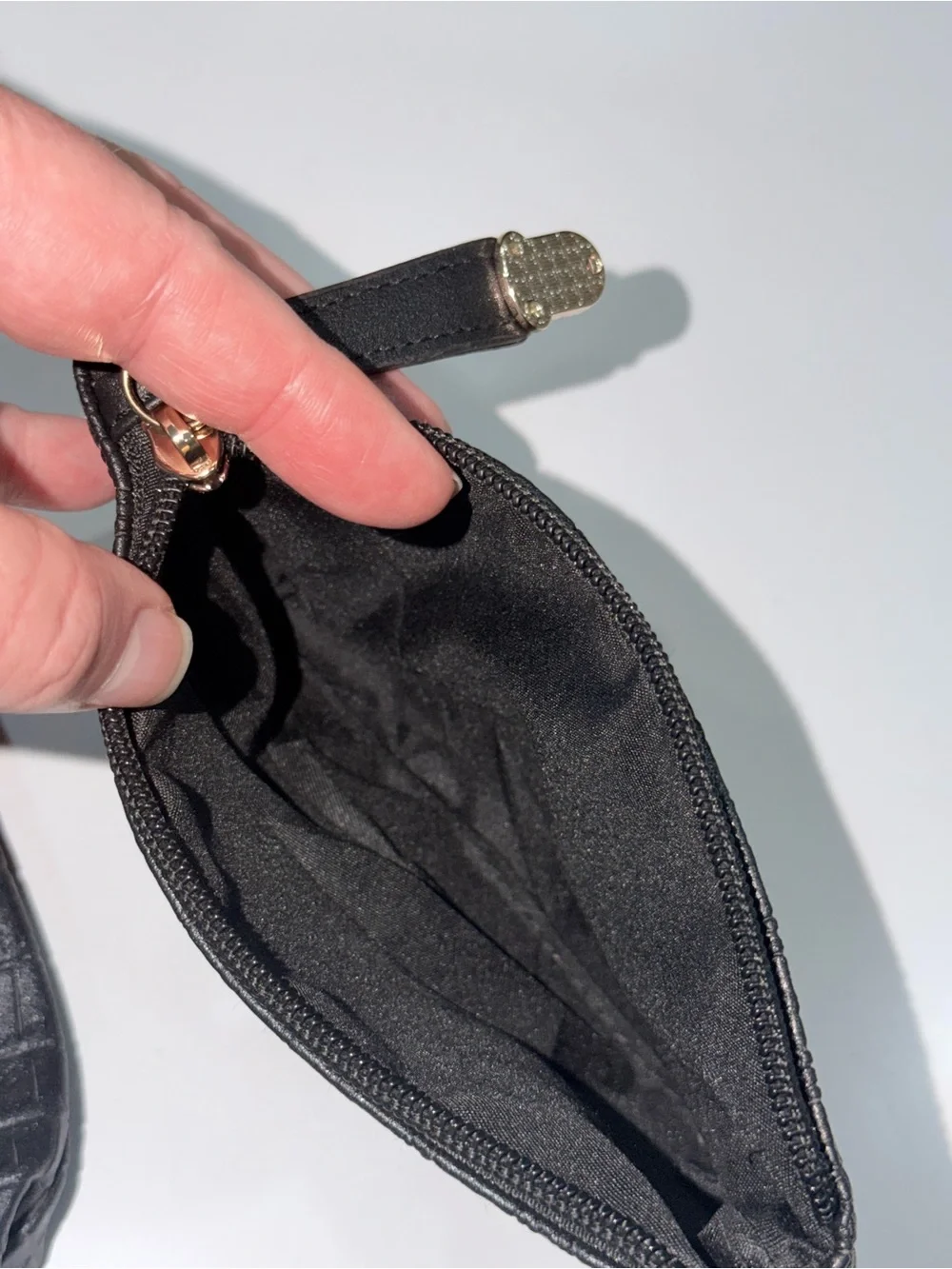 Structured Croc-Embossed Faux Leather Black Tote Bag with Gold Hardware - Picture 11 of 13